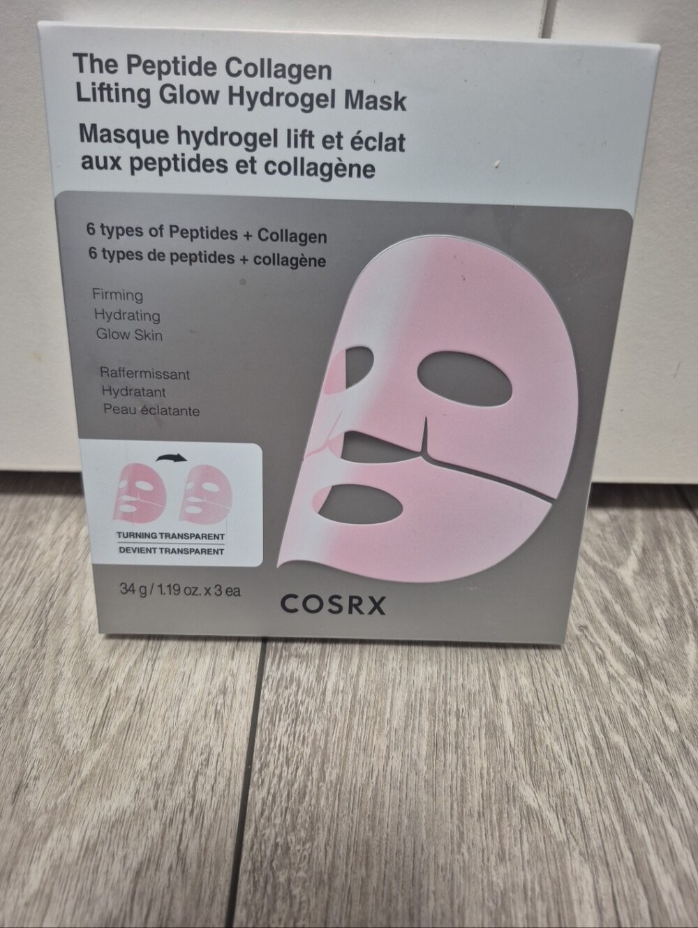 COSRX Peptide Collagen Lifting Glow Hydrogel Mask 3-Pack | Korean Skincare | New